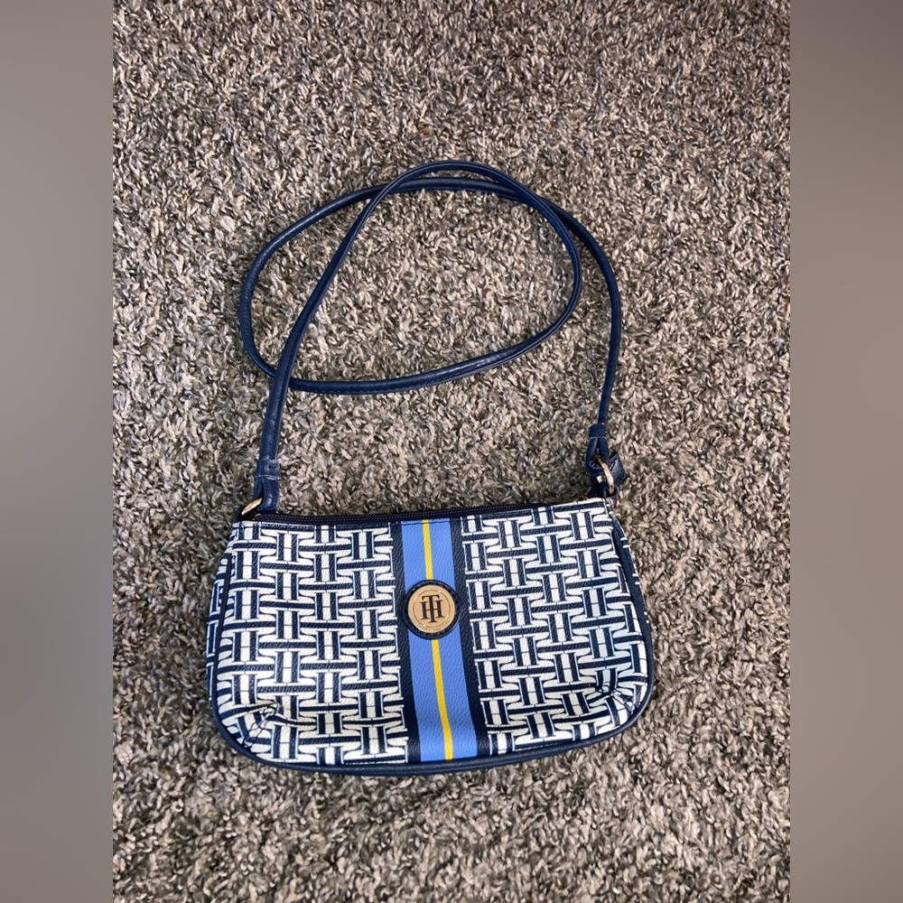 Tommy Hilfiger Blue Crossbody Bag Women Small with Gold Hardware